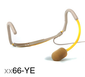 TRANTEC HM-66 (X66-YE) MICROPHONE Headworn, aerobics, supercardioid, mini XLR4, yellow