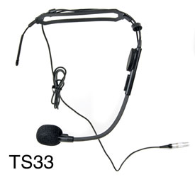 TRANTEC HM-33 (TS33) MICROPHONE Headworn, sports, 20Hz-16kHz, Lemo, black