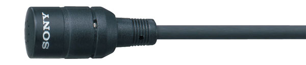 SONY ECM-44BC MICROPHONE Lapel, omni-directional, 4-pin Hirose SCM connector, black