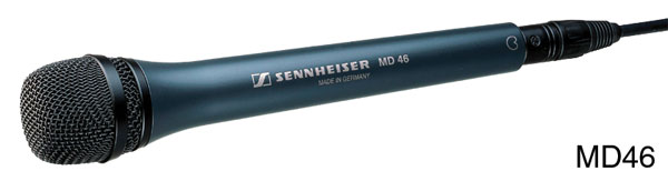 SENNHEISER MD 46 MICROPHONE Dynamic, cardioid, handheld interview