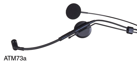 AUDIO-TECHNICA ATM73A MICROPHONE Headworn, cardioid condenser, phantom/battery, LF filter