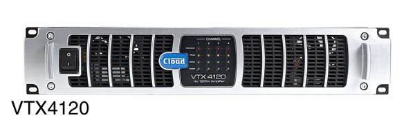 CLOUD VTX4120 POWER AMPLIFIER 4x 120W/4, balanced inputs, optional web monitoring