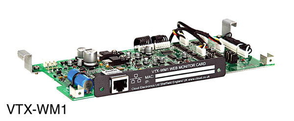 CLOUD VTX-WM1 WEB MONITOR CARD For VTX Series Power amplifier, remote diagnostics, e-mail messaging