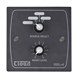 CLOUD RSL-4B REMOTE CONTROL PLATE Level and source, for MA series mixer amplifiers, black