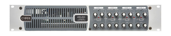 CLOUD 46-80T ZONE AMPLFIER 4-zone, 4x 80W/70/100V, 6x line/2x mic