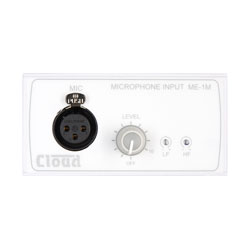 CLOUD ME-1MW INPUT PLATE 1x XLR3F mic in, balanced, level control, adjustable LF/HF, white