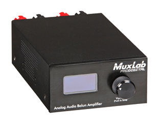 MUXLAB 500219 AUDIO AMPLIFIER BALUN 30W, RJ45 input, binding post output