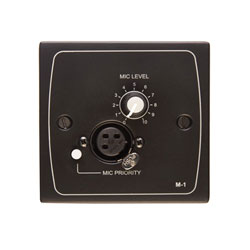 CLOUD M-1B INPUT PLATE 1x XLR3F mic in, balanced, level controls, mic priority, black