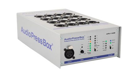 AUDIOPRESSBOX APB-116 SB PRESS SPLITTER Active, stagebox, 1x line in, 12x mic/line out, battery