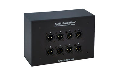 AUDIOPRESSBOX APB-P008 OW-EX SPLITTER EXPANDER On-wall, 1x line in, 8x mic out, black