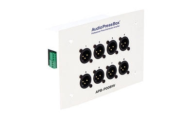AUDIOPRESSBOX APB-P008 IW-EX SPLITTER EXPANDER In-wall, 2x line in, 8x mic out, white
