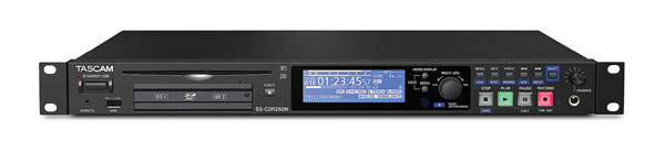 TASCAM SS-CDR250N SOLID STATE AUDIO RECORDER Records to SD/SDHC/SDXC/CD-R/CD-RW media, 1U
