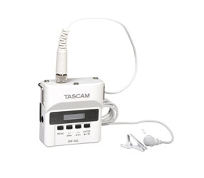 TASCAM DR-10LW PORTABLE RECORDER With lavalier microphone, for microSD card, white