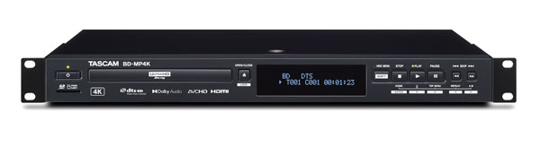 TASCAM BD-MP4K BLU-RAY PLAYER 4K Blu-ray/DVD/CD/SD/USB, balanced/HDMI output, 7.1 out, 1U rackmount