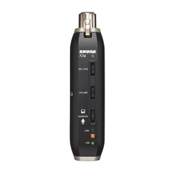 SHURE X2U XLR TO USB ADAPTER MICROPHONE PREAMPLIFIER USB, single channel, headphone output, phantom