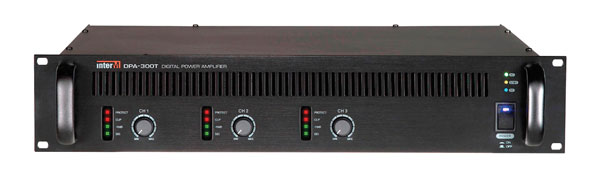 INTER-M DPA300T POWER AMPLIFIER 3x 300W, AC or DC powered, terminal outputs, 2U