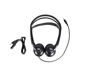 LISTEN TECHNOLOGIES LA-402 HEADPHONES Dual ear, 3.5mm TRS jack, dark grey