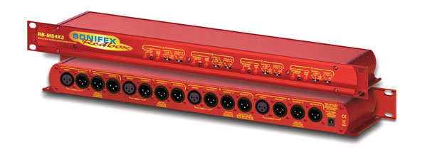 SONIFEX RB-MS4X3 DISTRIBUTION AMPLIFIER Audio, 4x XLR in, 12x XLR out, 1U rackmount