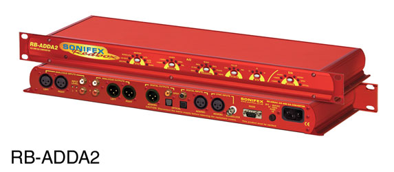 SONIFEX RB-ADDA2 A/D AND D/A CONVERTER Audio, AES/EBU or S/PDIF, 1U rackmount, 24-bit 192kHz