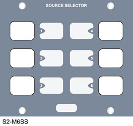 SONIFEX S2 MIXER S2-M6SS 6 button stereo source select, 3ch wide