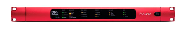 FOCUSRITE REDNET D64R AUDIO INTERFACE Rackmount, 64x64 MADI optical/coax, Dante I/O, dual PSU