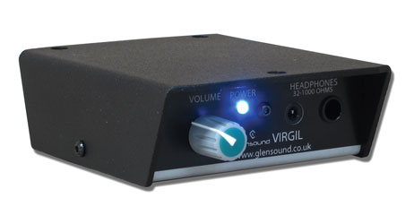 GLENSOUND VIRGIL HEADPHONE AMPLIFIER Desktop, Dante audio input, 6.35/3.5mm jack outputsk