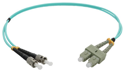 SC-ST MM DUPLEX OM3 50/125 Fibre patch cable 3.0m, aqua