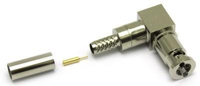 COAX CONNECTORS 67-104-B126-EF Micro BNC Right Angle Crimp/Crimp Plug 75 ohm (12Ghz)