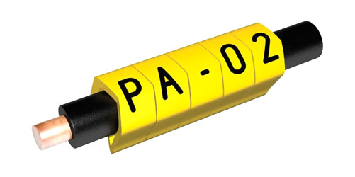 PARTEX CABLE MARKERS PA02-CBY.3 Prefit, 1.3 - 3.0mm, number 3, black on yellow (reel of 500)