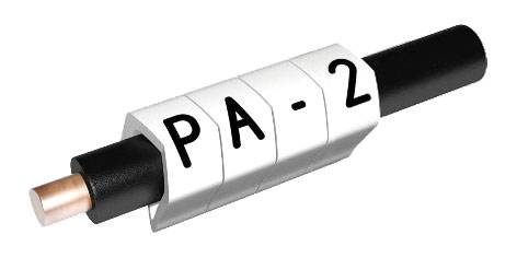 PARTEX CABLE MARKERS PA2-MBW.E Prefit, 4.0 - 10.0mm, letter E, black on white (pack of 100)