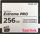 SANDISK SDCFSP-256G-G46D EXTREME PRO 256GB CFAST 2.0 MEMORY CARD, 525MB/s read, 450MB/s write