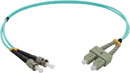 SC-ST MM DUPLEX OM3 50/125 Fibre patch cable 5.0m, aqua