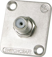 SWITCHCRAFT F TYPE CONNECTORS - Female, panel, Universal (D) Series - Back to back